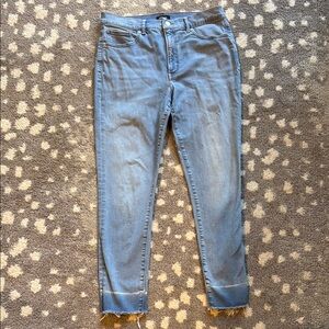 Express Skinny High Rise Light Blue Ankle Jeans